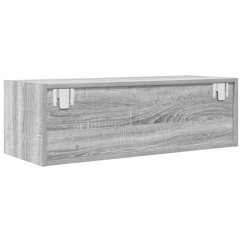 Tv-meubel 80x31x25,5 cm bewerkt hout grijs sonoma eikenkleurig