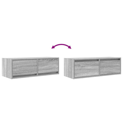 Tv-meubel 80x31x25,5 cm bewerkt hout grijs sonoma eikenkleurig