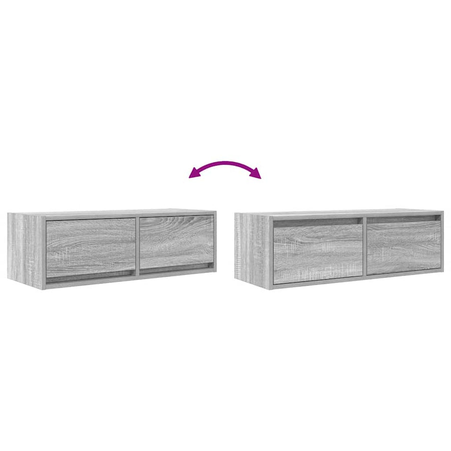 Tv-meubel 80x31x25,5 cm bewerkt hout grijs sonoma eikenkleurig