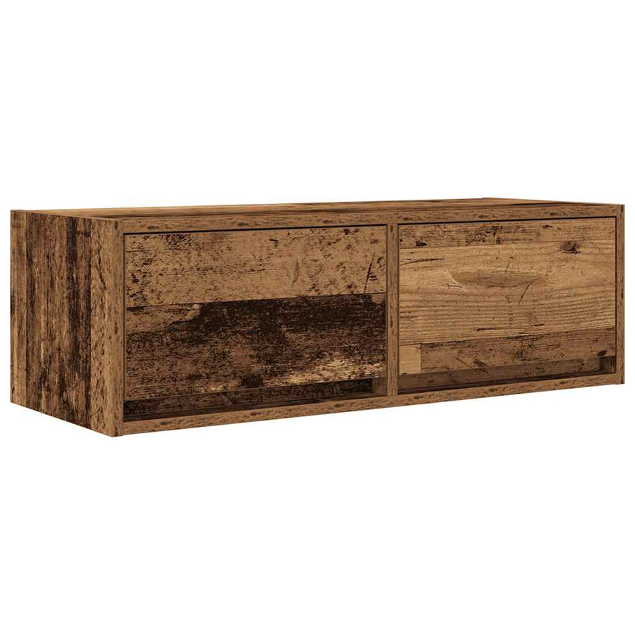 TV-meubel 80x31x25,5 cm bewerkt hout oud houtkleurig