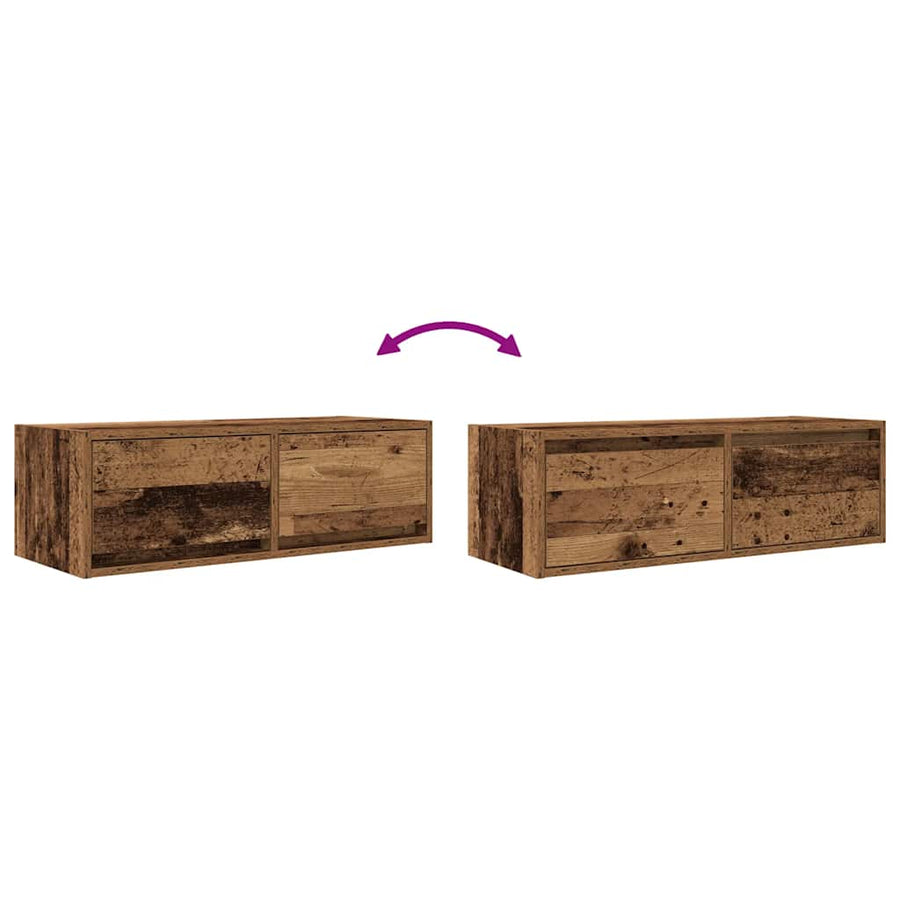 Tv-meubels 2 st 80x31x25,5 cm bewerkt hout oud houtkleurig