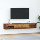 Tv-meubel 80x31x25,5 cm bewerkt hout oud houtkleurig 2 stuks