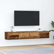Tv-meubel 80x31x25,5 cm bewerkt hout oud houtkleurig 2 stuks