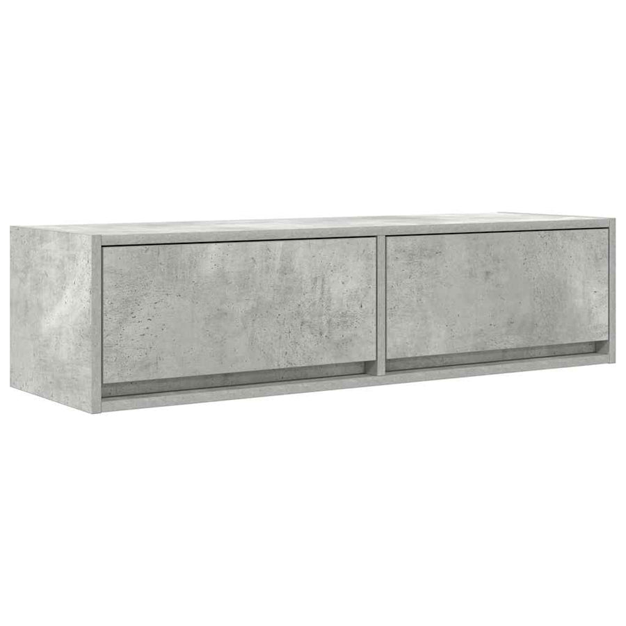 TV-kast met lade Betongrijs 100 x 31 x 25,5 cm Bewerkt hout