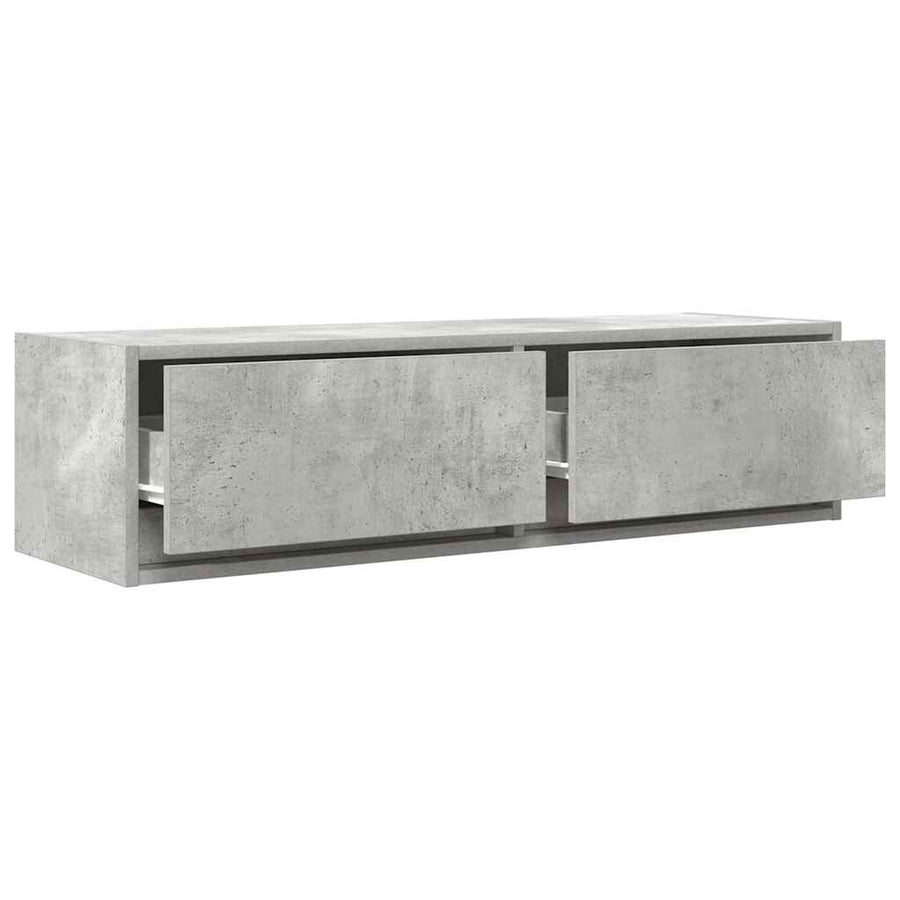TV-kast met lade Betongrijs 100 x 31 x 25,5 cm Bewerkt hout