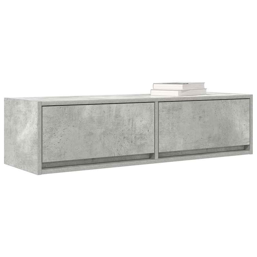 TV-kast met lade Betongrijs 100 x 31 x 25,5 cm Bewerkt hout