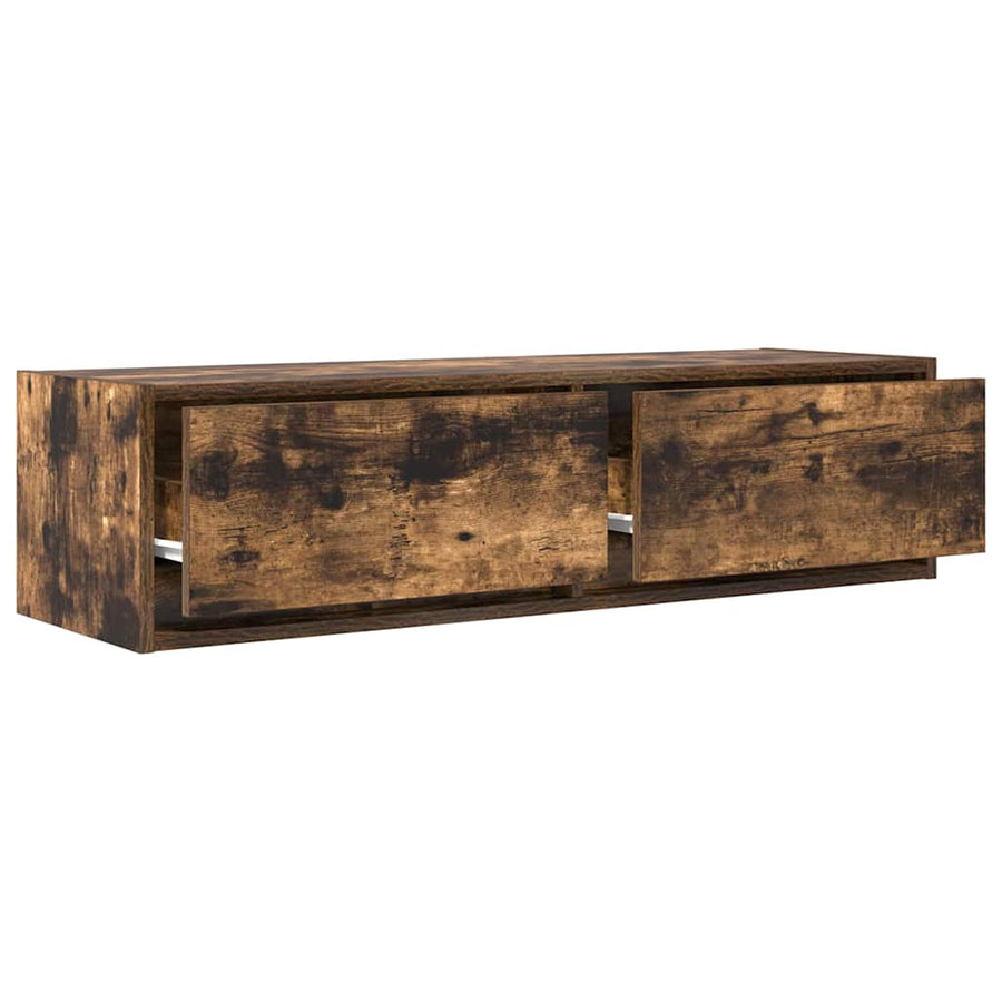 Tv-Kast Met Lade Bewerkt Hout Gerookt eiken