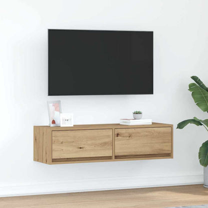 Tv-Kast Bewerkt Hout artisanaal eikenkleurig