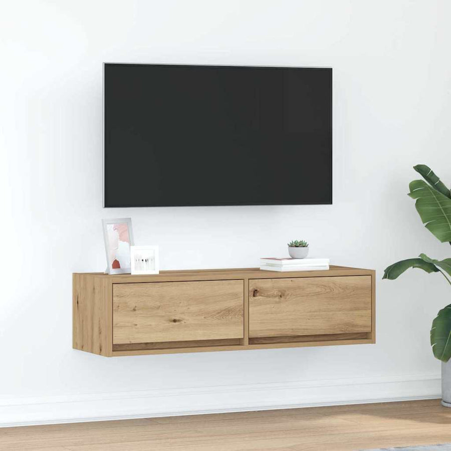 Tv-Kast Bewerkt Hout artisanaal eikenkleurig