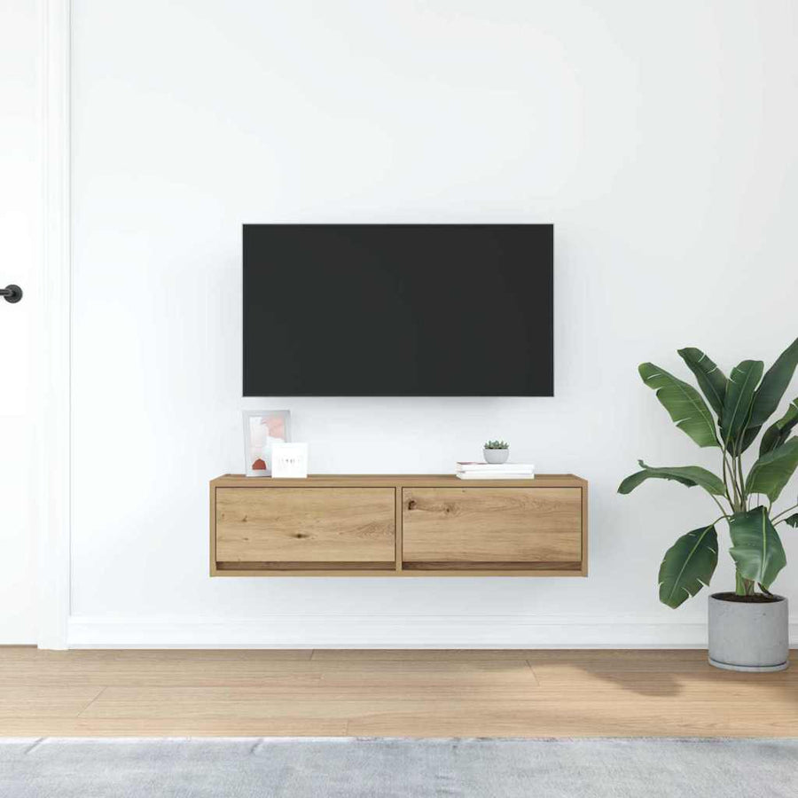 Tv-Kast Bewerkt Hout artisanaal eikenkleurig