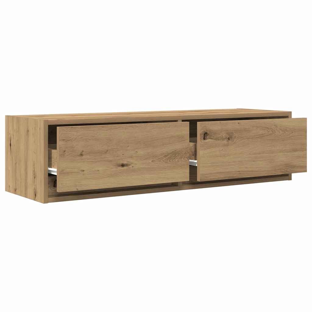 Tv-Kast Bewerkt Hout artisanaal eikenkleurig