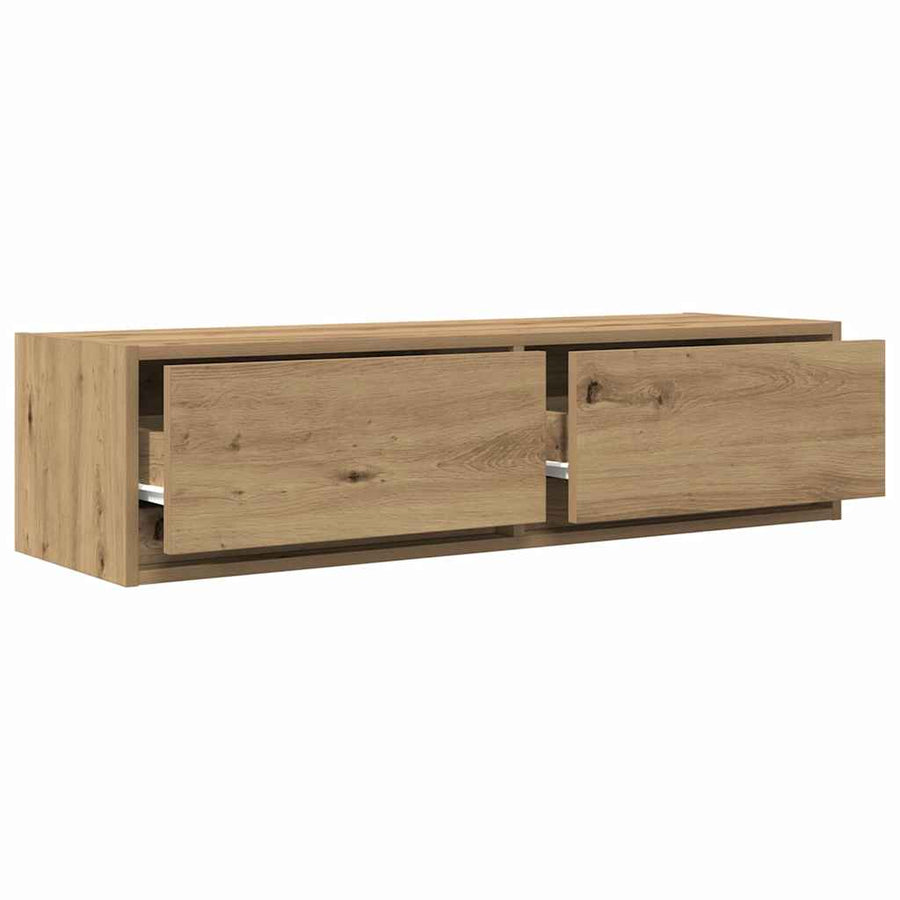Tv-Kast Bewerkt Hout artisanaal eikenkleurig