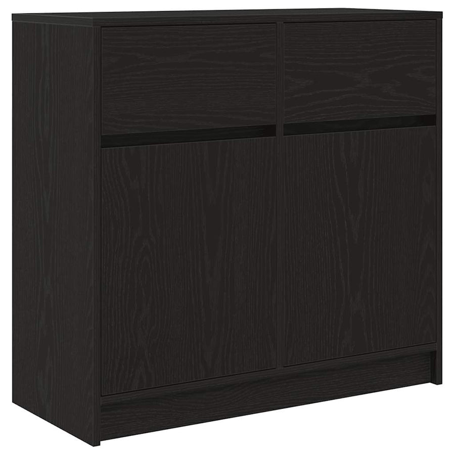 Dressoir met lade 80x34x76 cm spaanplaat zwart eikenkleurig