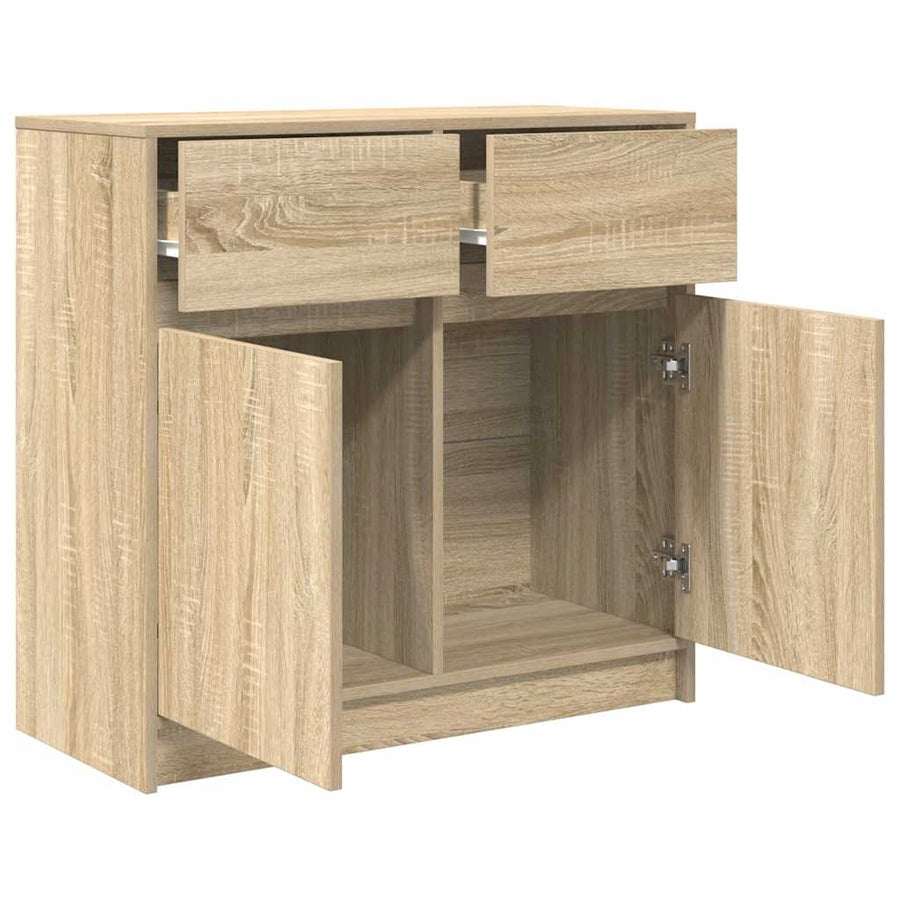 Dressoir met lade 80x34x76 cm spaanplaat sonoma eikenkleurig