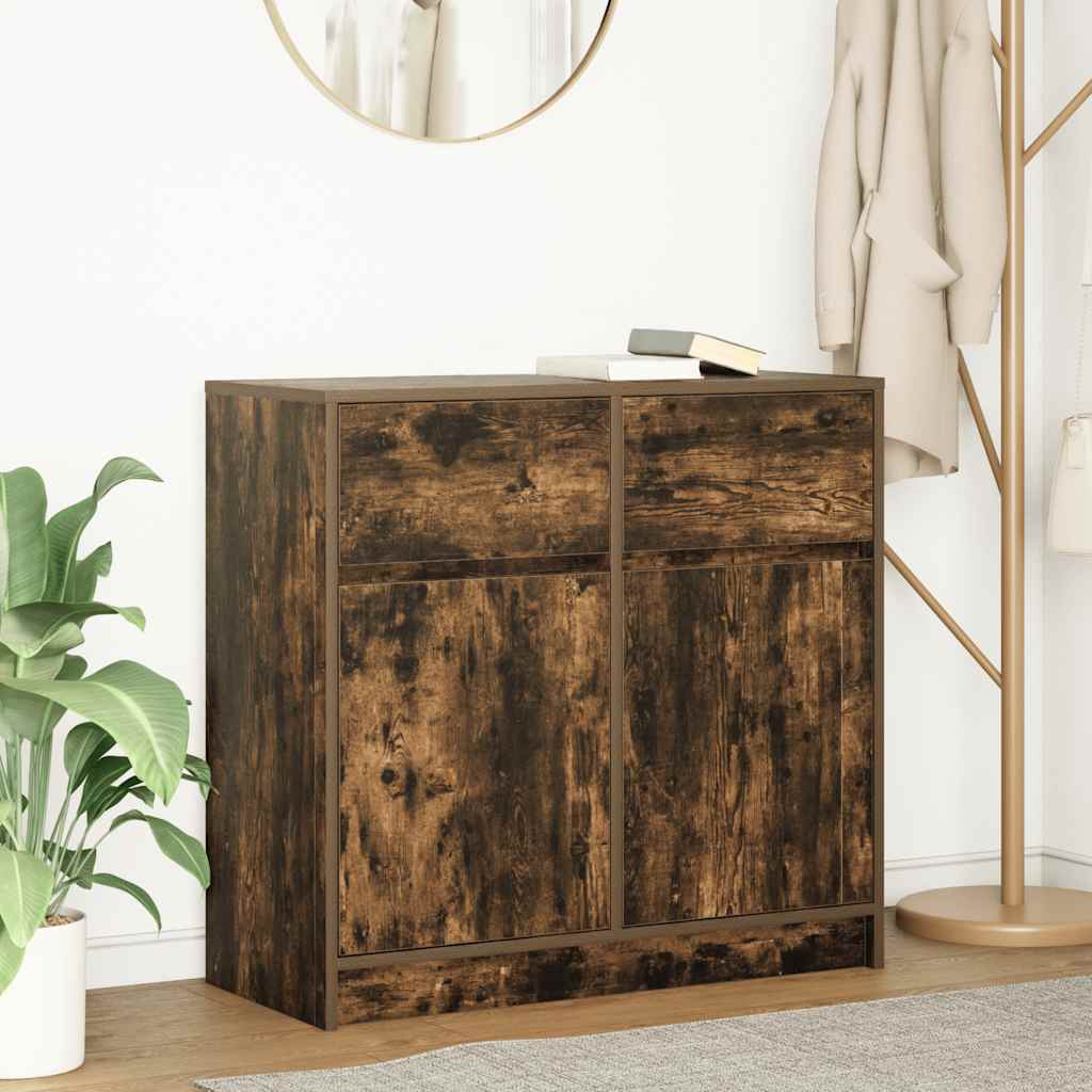 Dressoir met lade 80x34x76 cm spaanplaat gerookt eikenkleurig