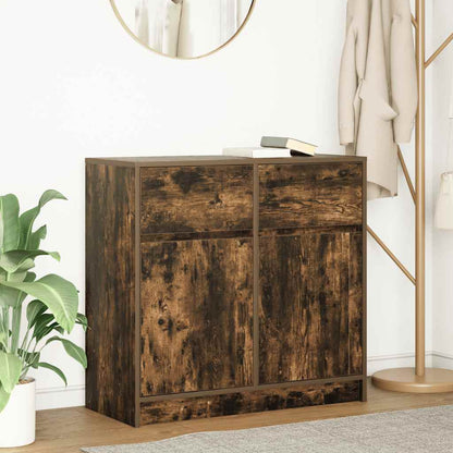 Dressoir met lade 80x34x76 cm spaanplaat gerookt eikenkleurig