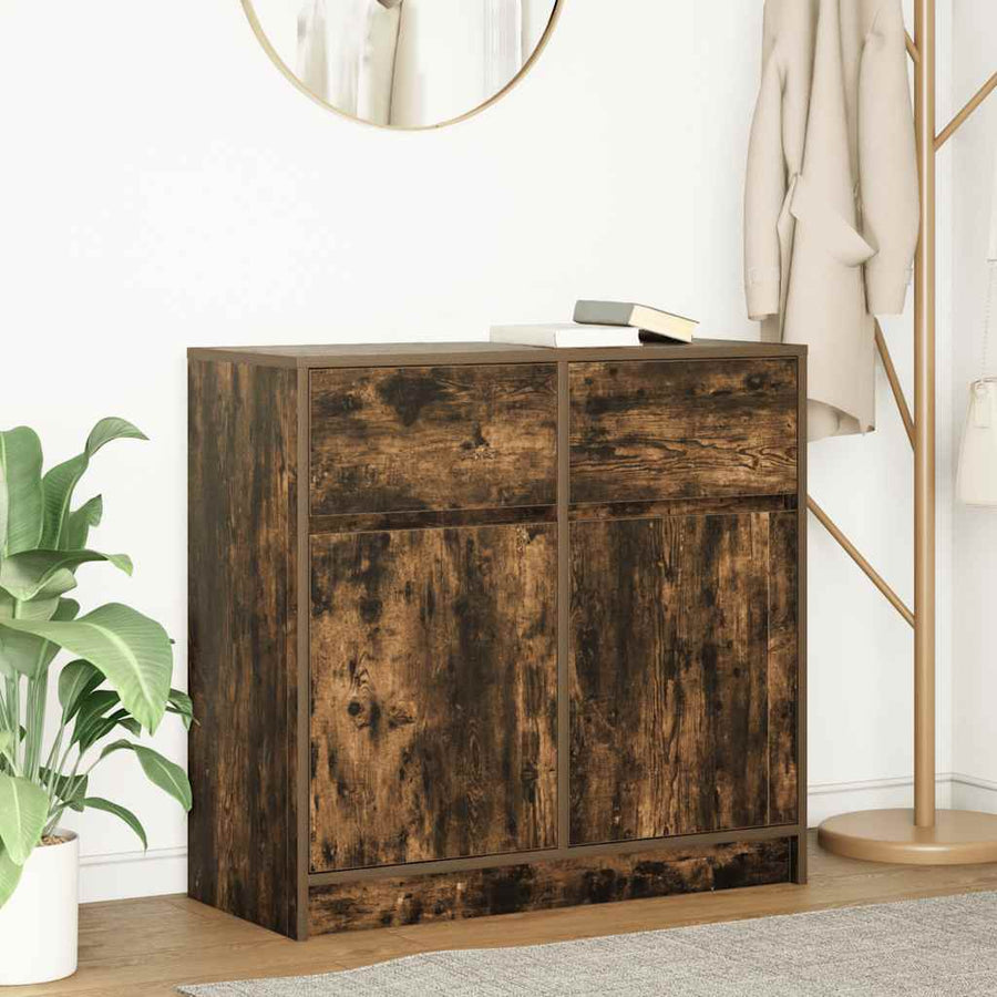 Dressoir met lade 80x34x76 cm spaanplaat gerookt eikenkleurig