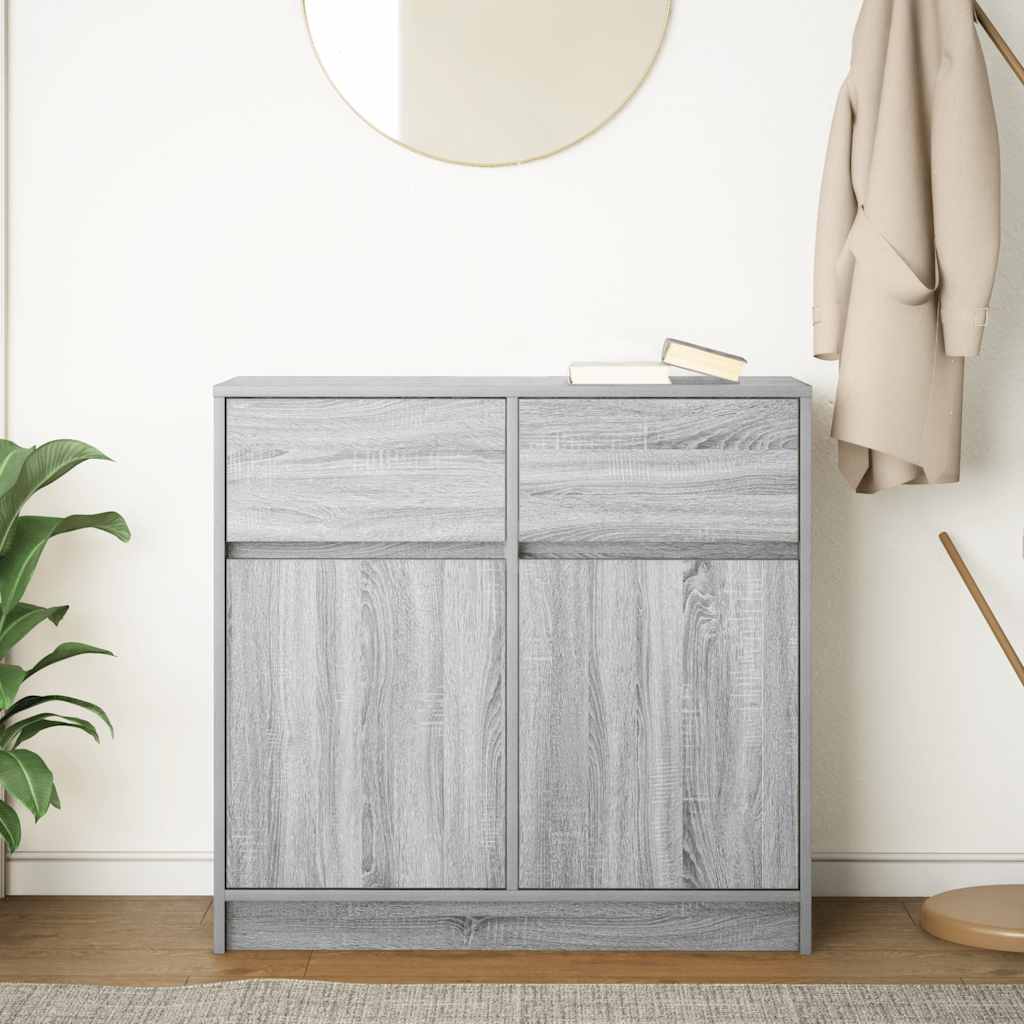 Dressoir met lade 80x34x76 cm spaanplaat grijs sonoma