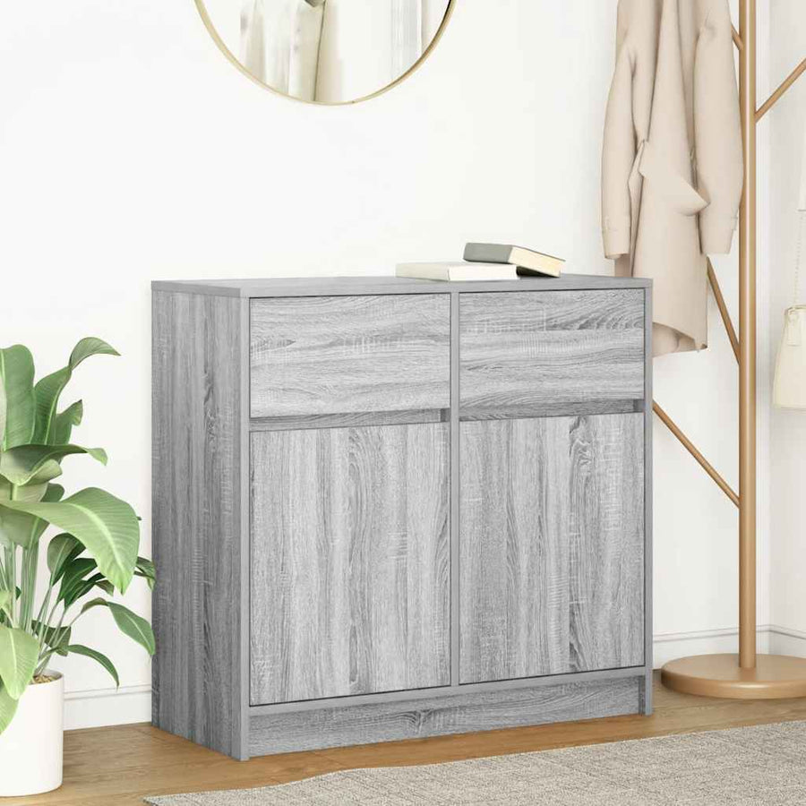 Dressoir met lade 80x34x76 cm spaanplaat grijs sonoma