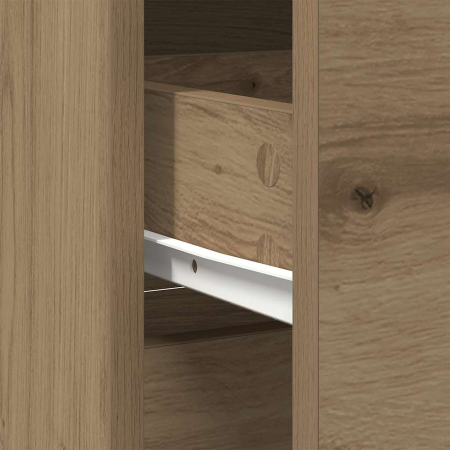 Dressoir lade 80x34x76 cm spaanplaat artisanaal eikenkleurig