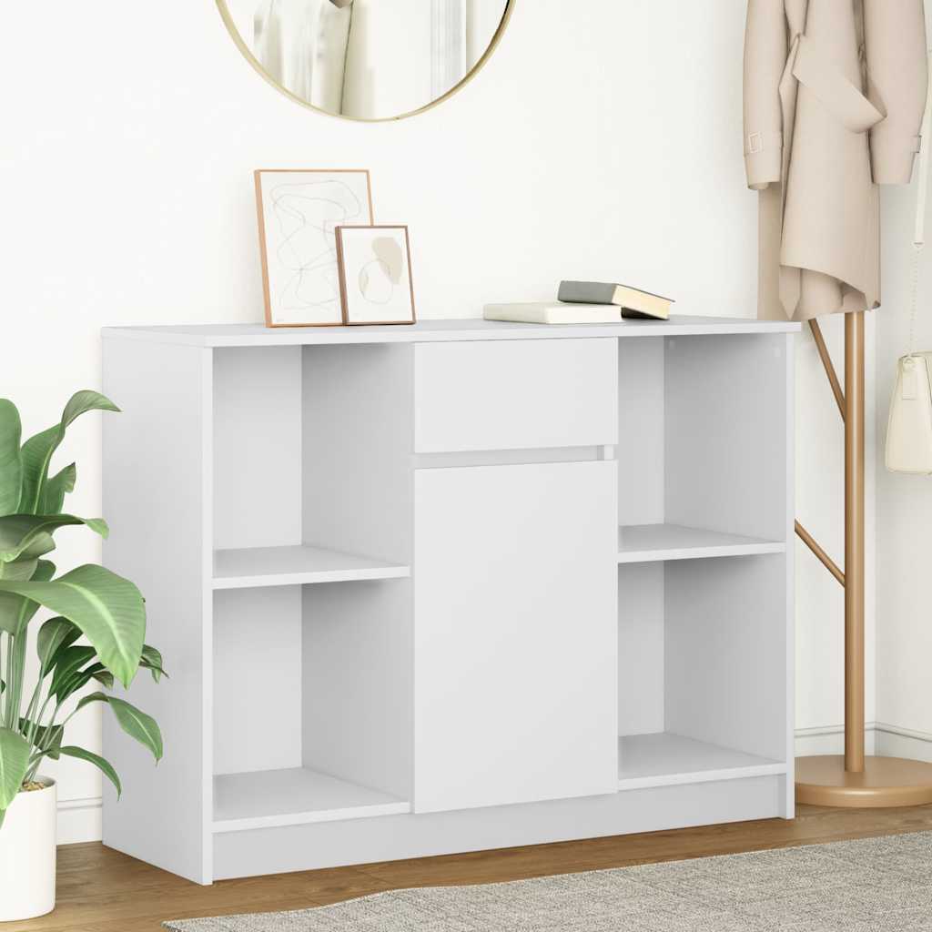 Dressoir met lade 101x35x76 cm spaanplaat wit