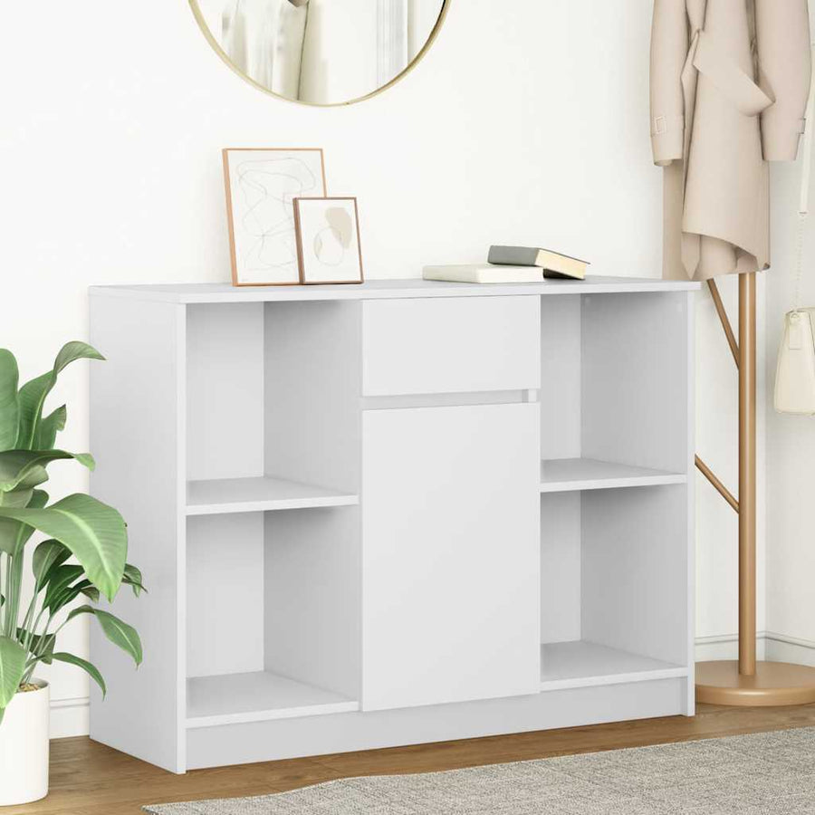 Dressoir met lade 101x35x76 cm spaanplaat wit