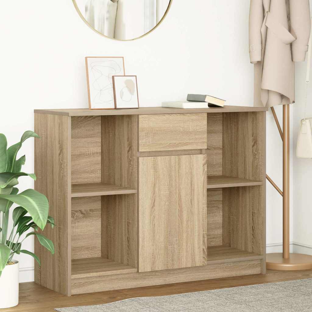 Dressoir met lade 101x35x76 cm spaanplaat sonoma eikenkleurig