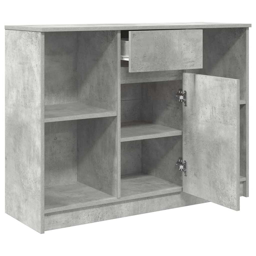 Dressoir met lade 101x35x76 cm spaanplaat betongrijs