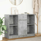 Sideboard with drawer 101x35x76 cm chipboard concrete grey