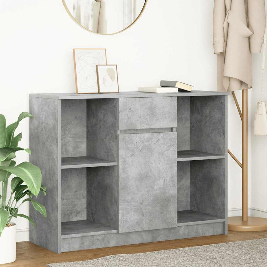Dressoir met lade 101x35x76 cm spaanplaat betongrijs