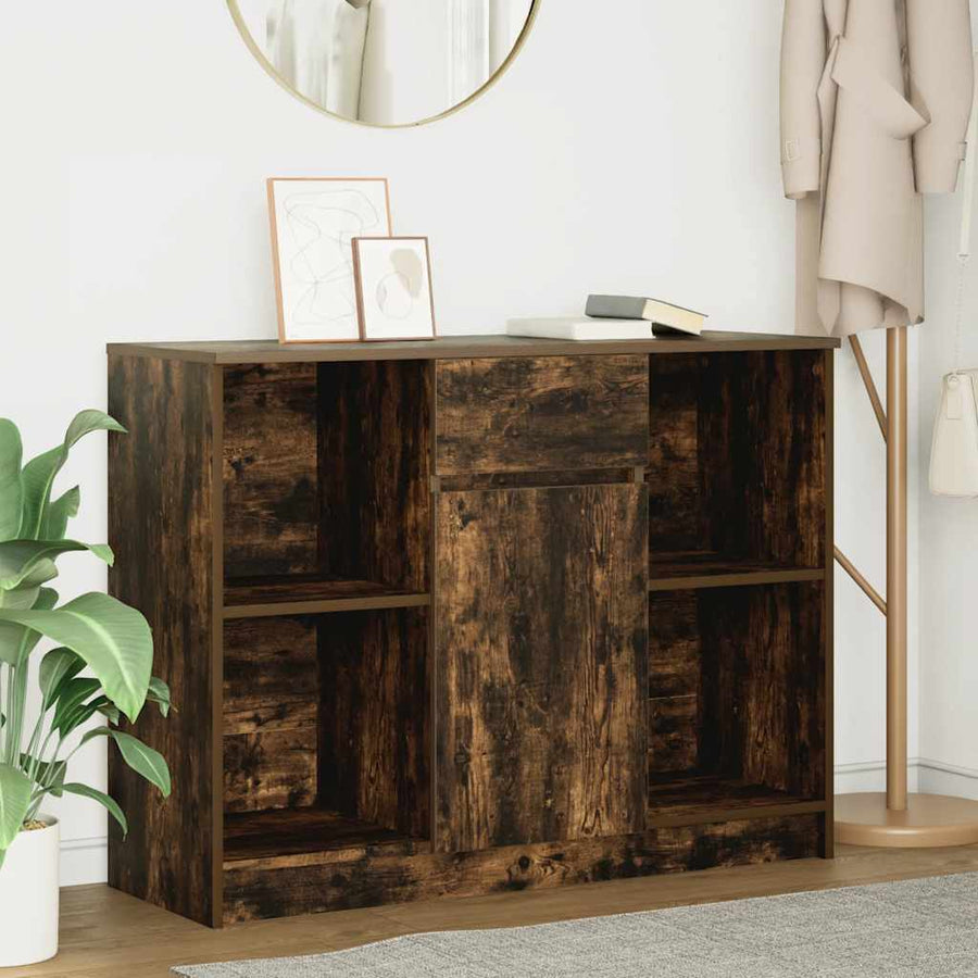 Dressoir met lade 101x35x76 cm spaanplaat gerookt eikenkleurig