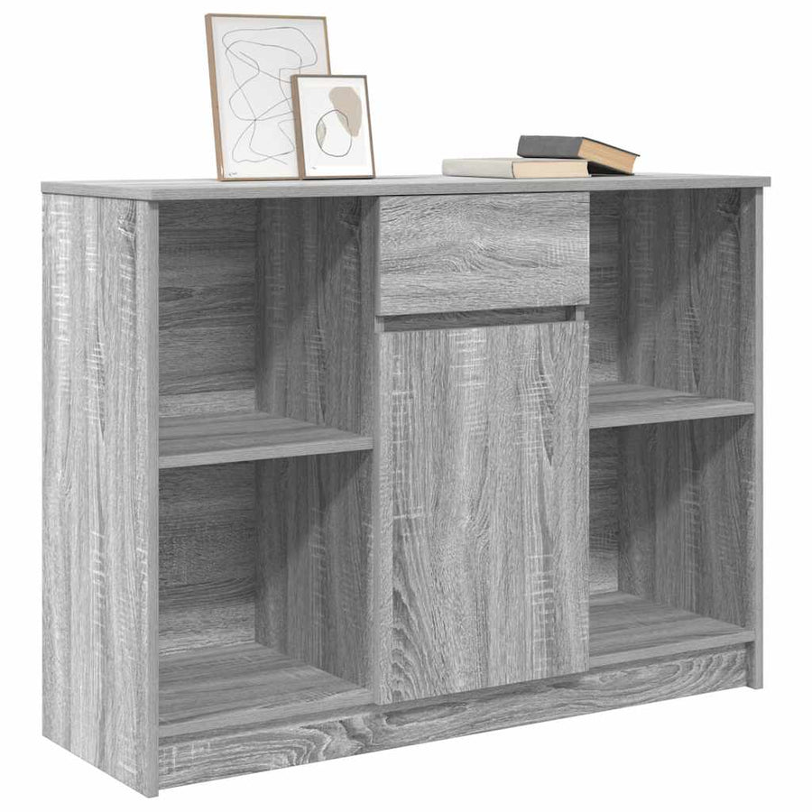 Dressoir met lade 101x35x76 cm spaanplaat grijs Sonoma