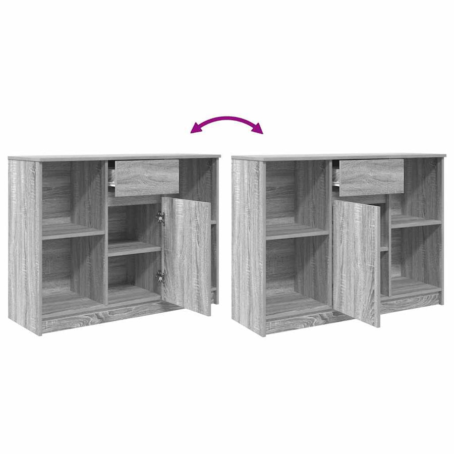 Dressoir met lade 101x35x76 cm spaanplaat grijs Sonoma