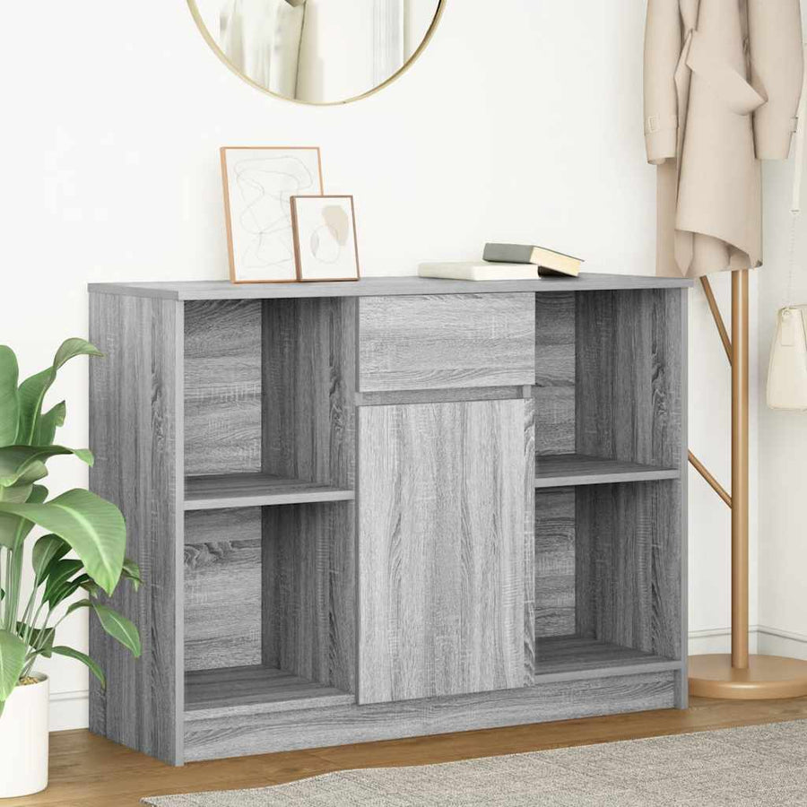 Dressoir met lade 101x35x76 cm spaanplaat grijs Sonoma