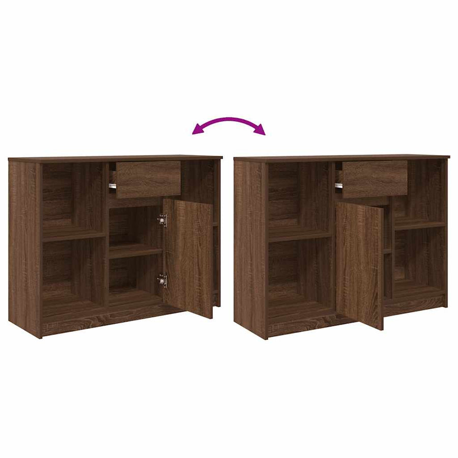Dressoir met lade 101x35x76 cm spaanplaat bruin eikenkleurig