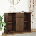 Sideboard with drawer 101x35x76 cm chipboard brown oak