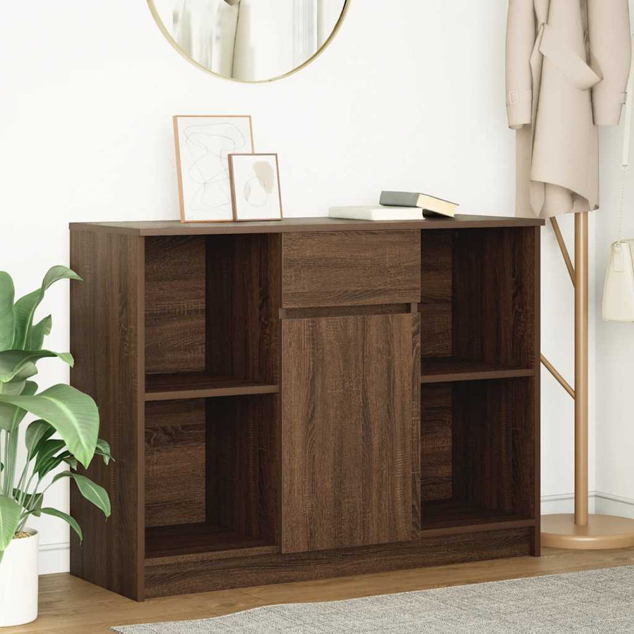 Dressoir met lade 101x35x76 cm spaanplaat bruin eikenkleurig