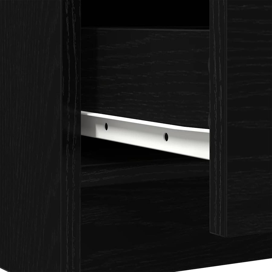 Dressoir met lade 71x35x65 cm spaanplaat zwart eikenkleurig