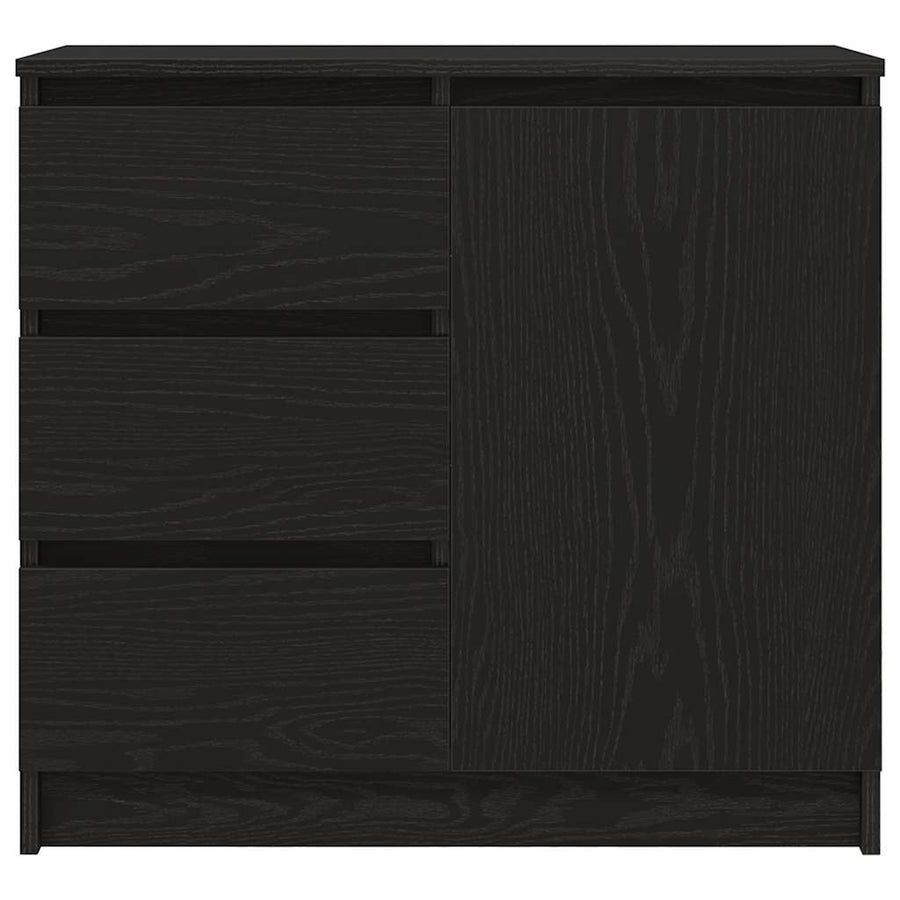 Dressoir met lade 71x35x65 cm spaanplaat zwart eikenkleurig