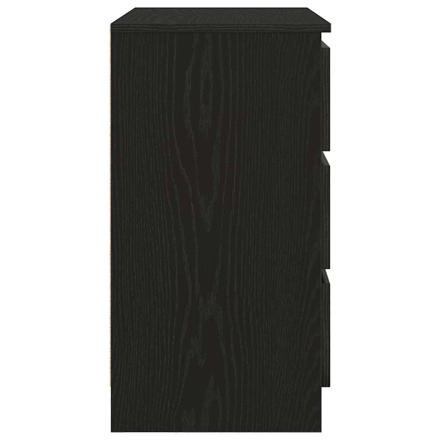 Dressoir met lade 71x35x65 cm spaanplaat zwart eikenkleurig