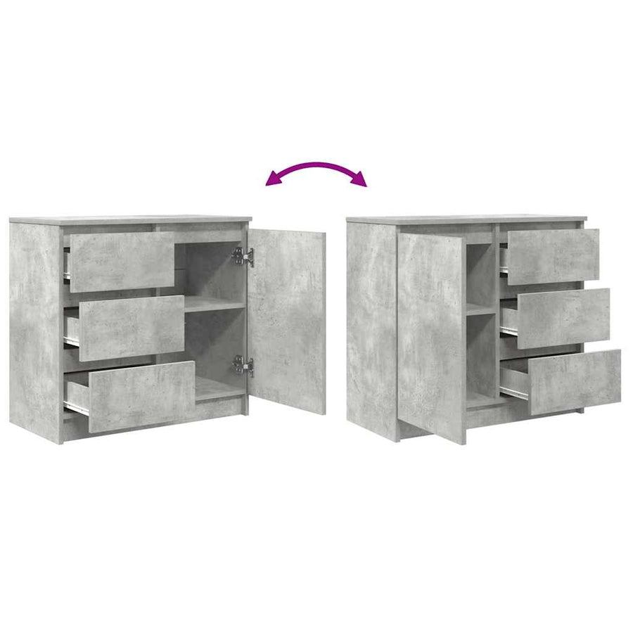 Dressoir met lade 71x35x65 cm spaanplaat betongrijs