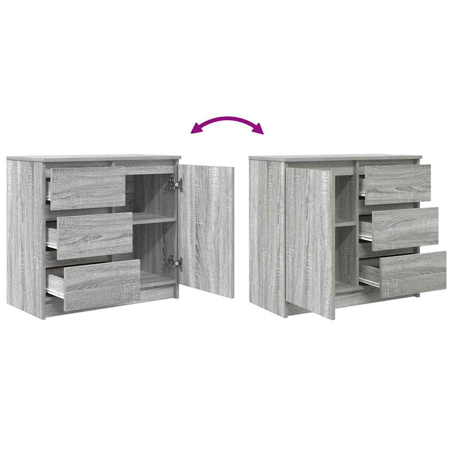 Dressoir met lade 71x35x65 cm spaanplaat grijs Sonoma