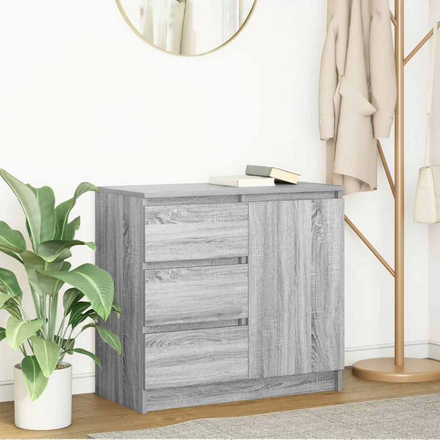 Dressoir met lade 71x35x65 cm spaanplaat grijs Sonoma