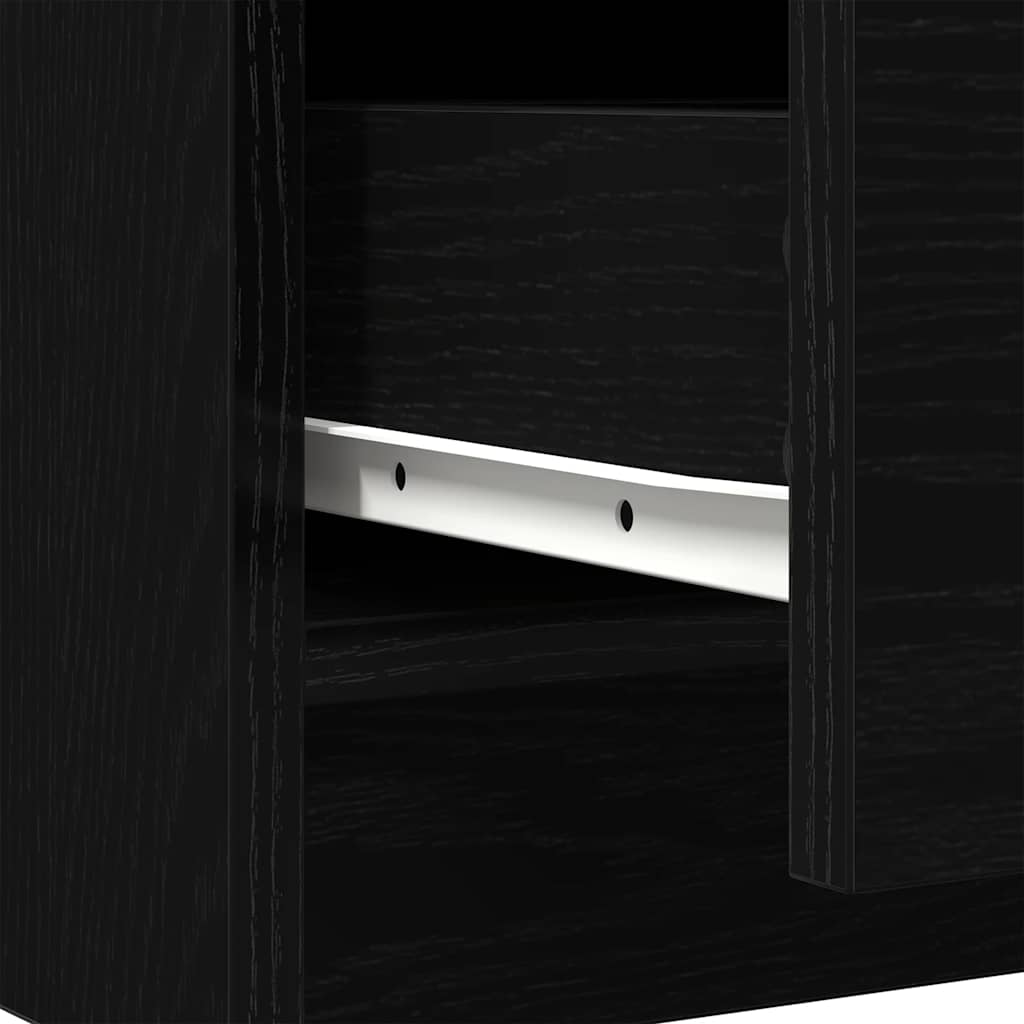 Dressoir met lades 71x35x84 cm spaanplaat zwart eikenkleurig