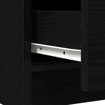 Dressoir met lades 71x35x84 cm spaanplaat zwart eikenkleurig