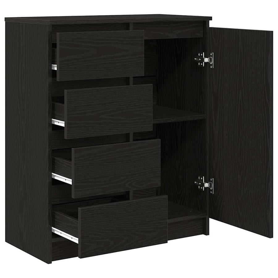 Dressoir met lades 71x35x84 cm spaanplaat zwart eikenkleurig