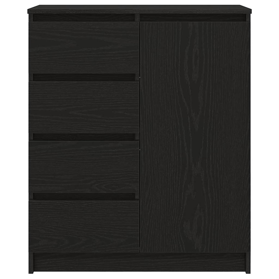Dressoir met lades 71x35x84 cm spaanplaat zwart eikenkleurig