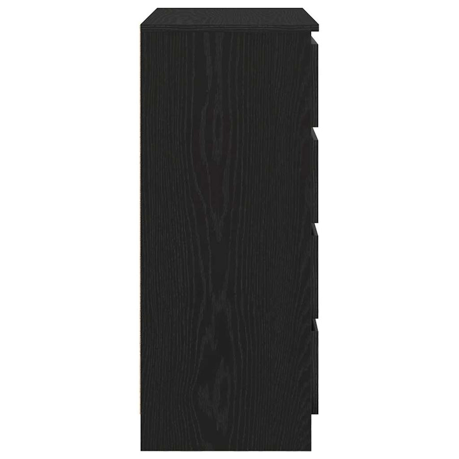 Dressoir met lades 71x35x84 cm spaanplaat zwart eikenkleurig