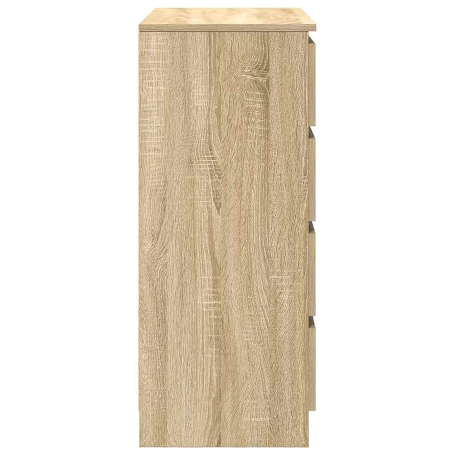 Dressoir met lades 71x35x84 cm spaanplaat sonoma eikenkleurig