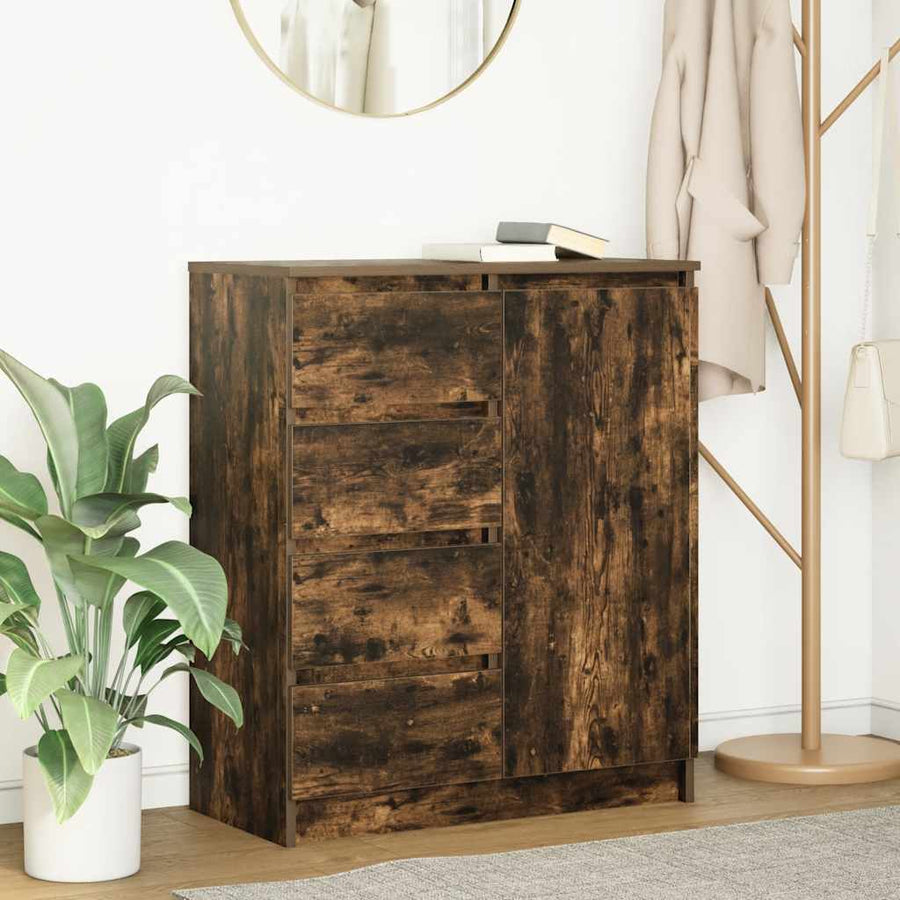 Dressoir met lades 71x35x84 cm spaanplaat gerookt eiken